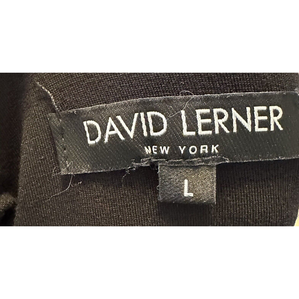 David Lerner New York Black Maxi Dress Double Strap Slit V-Neck Large Made USA - Picture 5 of 9